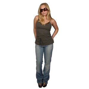 American Exchange Golden Hour Sequin Trim Tank-S